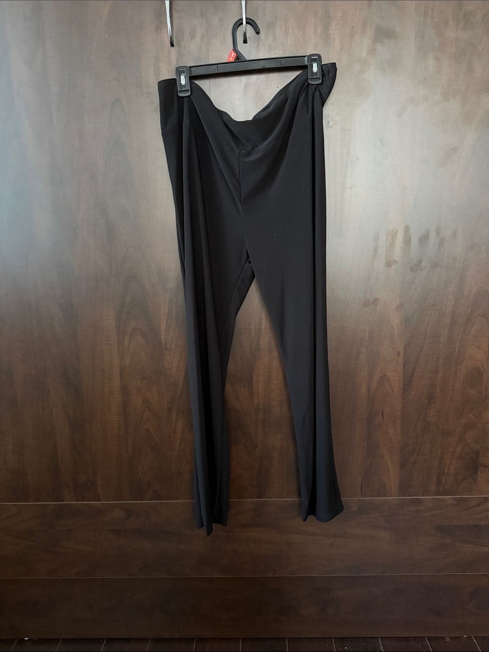 Women's Black Wide-Leg Stretch Track Pants